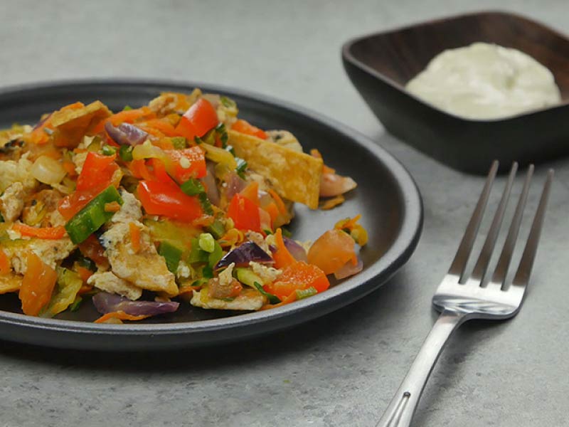 Punch up your migas with more vegetables